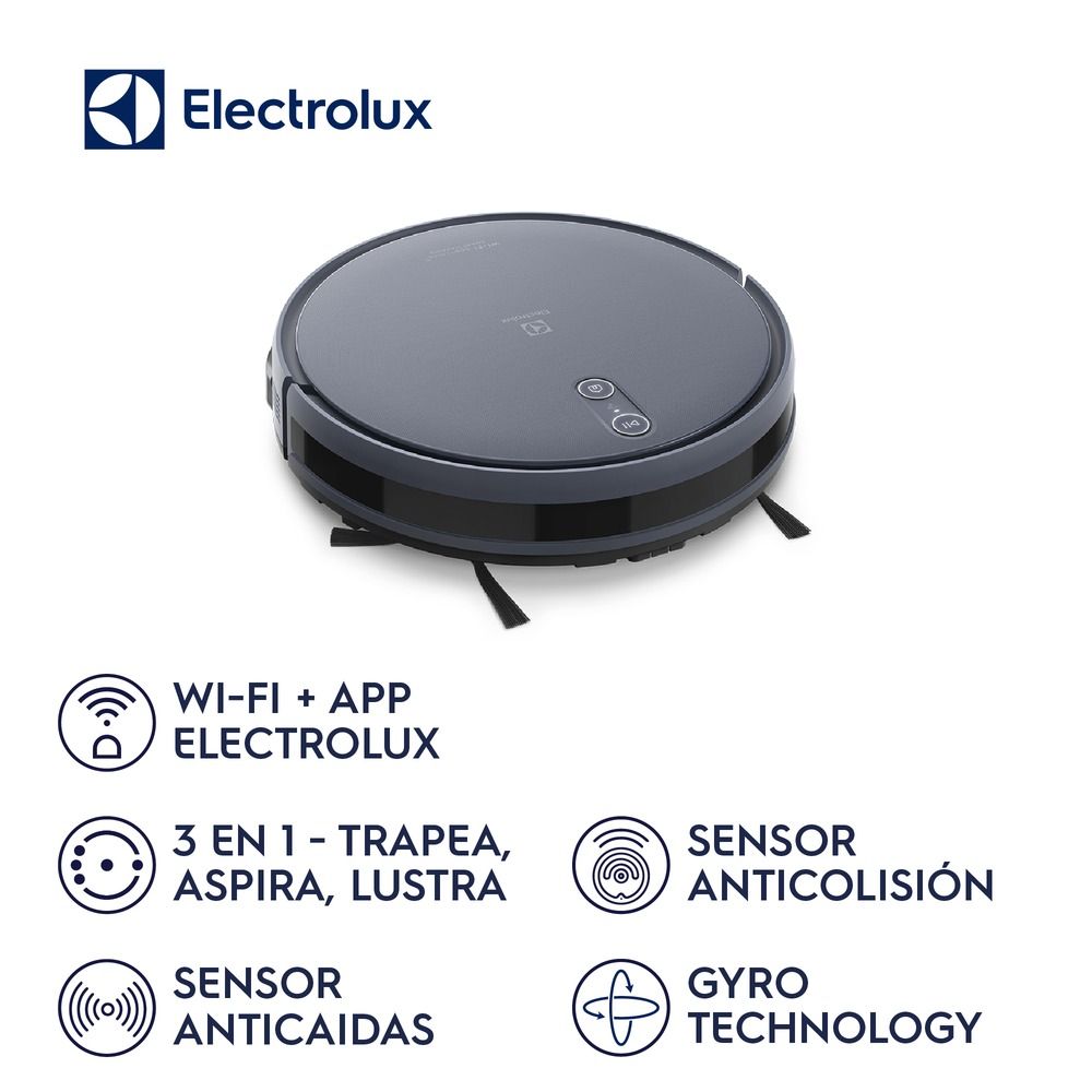Imagen 2 del producto Aspiradora robot 3 en 1 Electrolux ERB44, Wi-Fi, aspira, barre y trapea, sensores y filtro HEPA